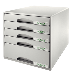 Leitz Plus 5 Drawer Cabinet A4 - Grey