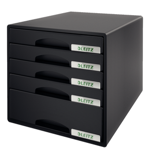 Leitz Plus 5 Drawer Cabinet A4 - Black