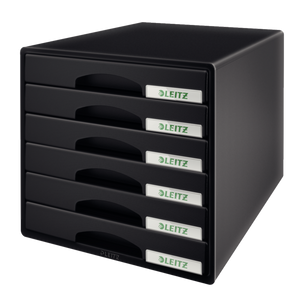 Leitz Plus 6 Drawer Cabinet A4 - Black