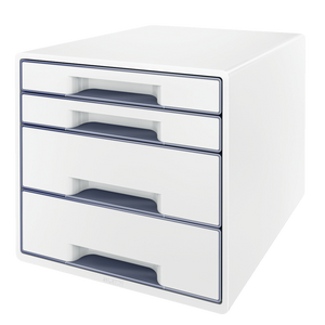 Leitz WOW CUBE Drawer Cabinet, 4 drawers (2 big and 2 small). A4 Maxi. White