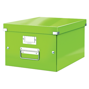 Leitz WOW Click & Store Medium Storage Box. With metal handles.  Green.