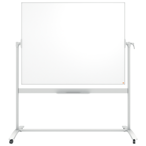 Nobo Classic Steel Mobile Dry Wipe Whiteboard with Horizontal Pivot (Flips Top to Bottom), Magnetic, 1500 x 1200 mm, Marker Included, White