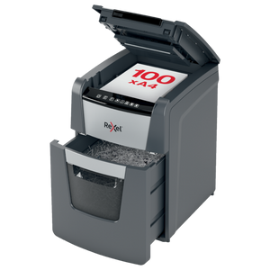 Rexel Optimum AutoFeed+ 100M Automatic Micro Cut Paper Shredder Black