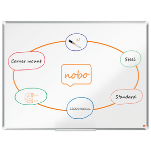 Nobo Premium Plus Steel Magnetic Whiteboard 1200x900mm