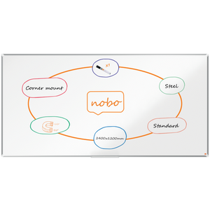 Nobo Premium Plus Steel Magnetic Whiteboard 2400x1200mm