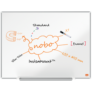 Nobo Impression Pro Enamel Magnetic Whiteboard 600x450mm