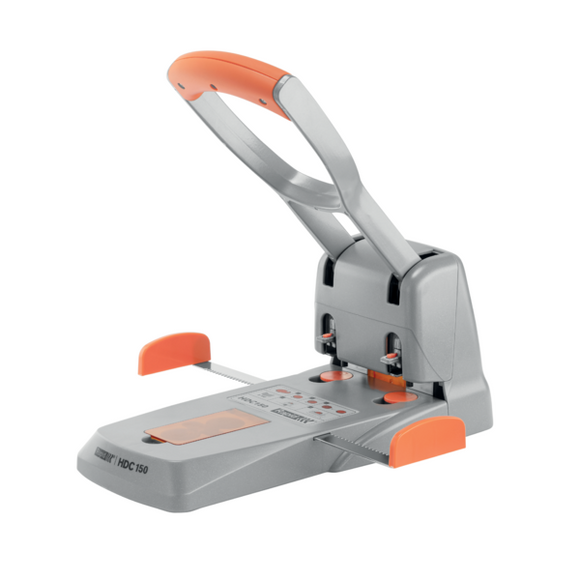 Rapid Supreme Heavy Duty Hole Punch HDC150/2-hole Silver/Orange