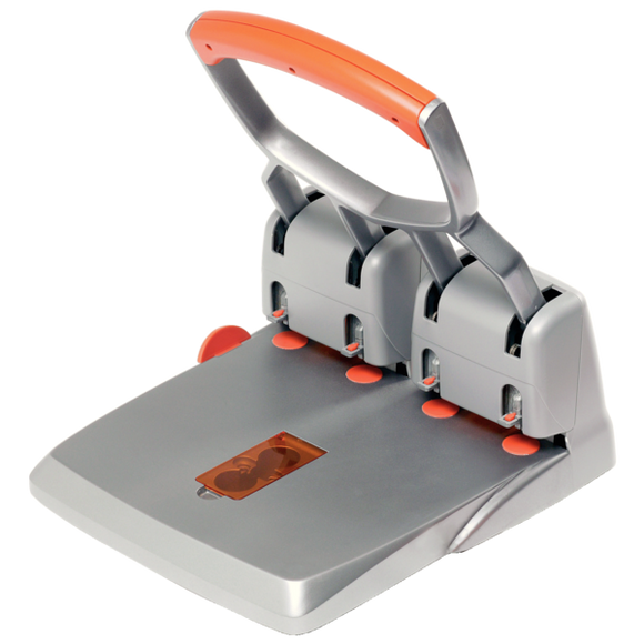 Rapid Supreme Heavy Duty Hole Punch HDC150/4-hole Silver/Orange