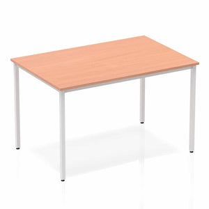 Impulse 1200mm Straight Table Beech Top Silver Box Frame Leg