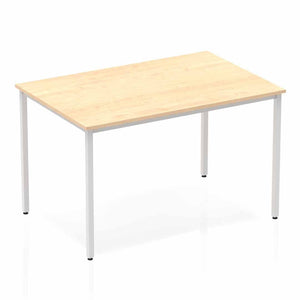 Impulse 1200mm Straight Table Maple Top Silver Box Frame Leg