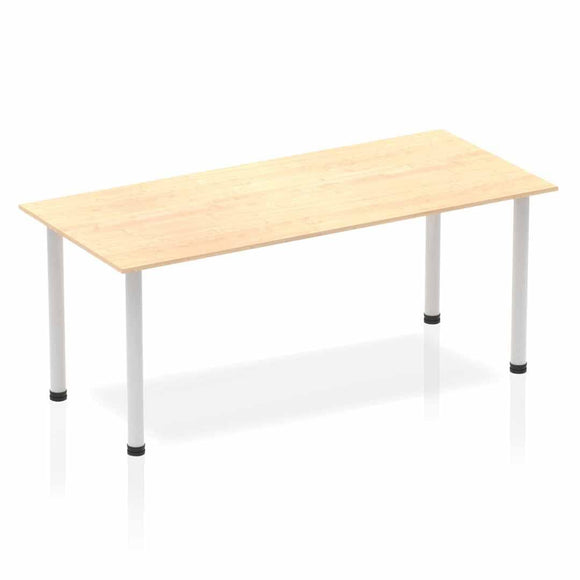 Impulse 1800mm Straight Table Maple Top Silver Post Leg