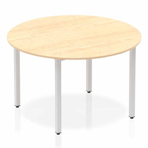 Impulse 1200mm Round Table Maple Top Silver Box Frame Leg