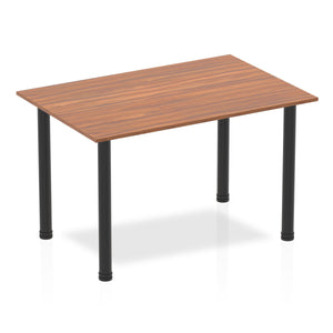 Impulse 1200mm Straight Table Walnut Top Black Post Leg