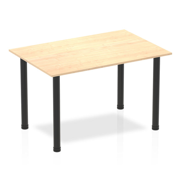 Impulse 1200mm Straight Table Maple Top Black Post Leg