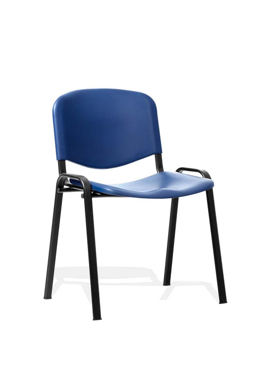 ISO Stacking Chair Blue Poly Black Frame