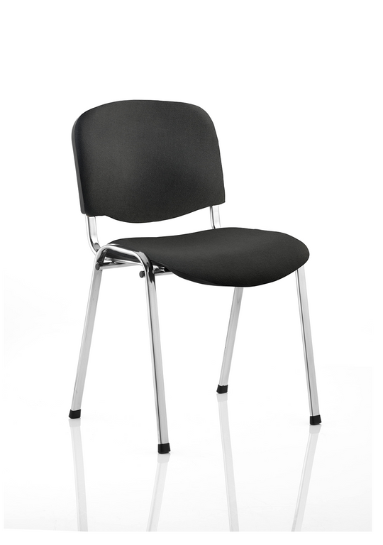 ISO Stacking Chair Black Vinyl Chrome Frame