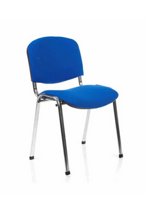 ISO Stacking Chair Blue Vinyl Chrome Frame