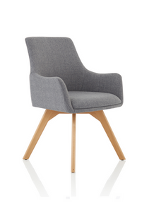 Carmen Grey Fabric Wooden Leg Chair