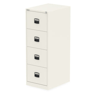 Qube by Bisley 4 Drawer Filing Cabinet Chalk White