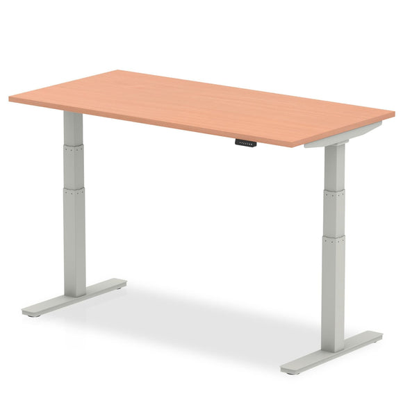 Air 1600 x 800mm Height Adjustable Desk Beech Top Silver Leg