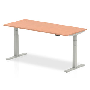 Air 1800 x 800mm Height Adjustable Desk Beech Top Silver Leg