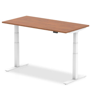 Air 1800 x 800mm Height Adjustable Desk Walnut Top White Leg