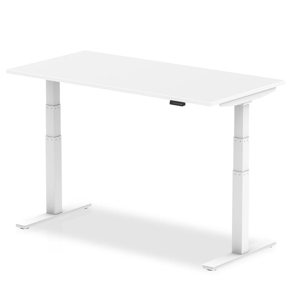 Air 1400 x 800mm Height Adjustable Desk White Top White Leg