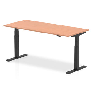 Air 1800 x 800mm Height Adjustable Desk Beech Top Black Leg