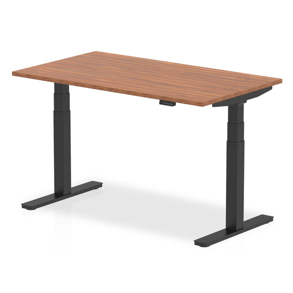 Air 1400 x 800mm Height Adjustable Desk Walnut Top Black Leg