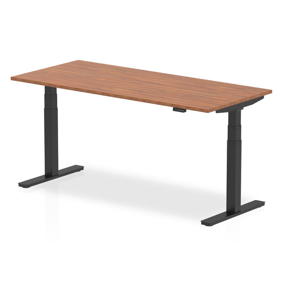 Air 1800 x 800mm Height Adjustable Desk Walnut Top Black Leg