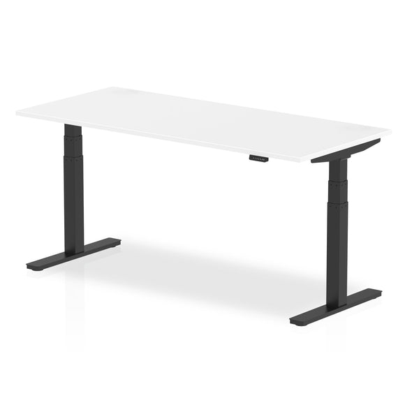 Air 1800 x 800mm Height Adjustable Desk White Top Black Leg