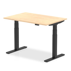 Air 1200 x 800mm Height Adjustable Desk Maple Top Black Leg