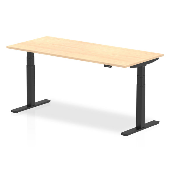 Air 1800 x 800mm Height Adjustable Desk Maple Top Black Leg