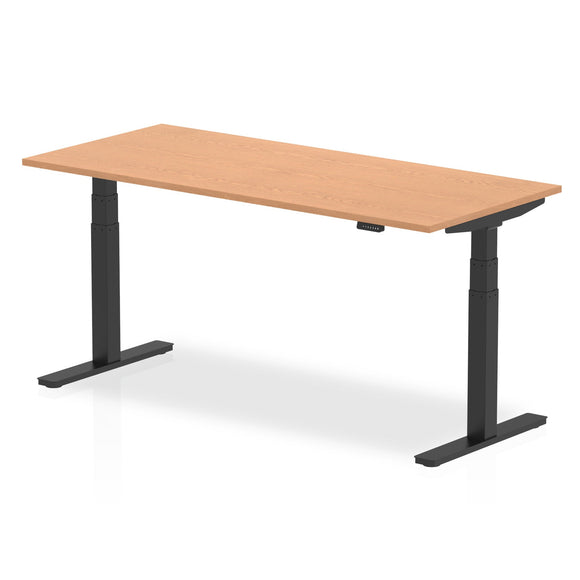 Air 1800 x 800mm Height Adjustable Desk Oak Top Black Leg