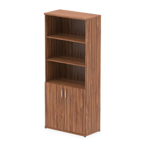 Impulse 2000mm Open Shelves Cupboard Walnut