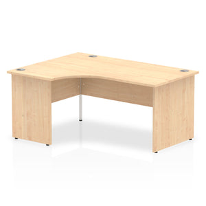 Impulse 1600mm Left Crescent Desk Maple Top Panel End Leg