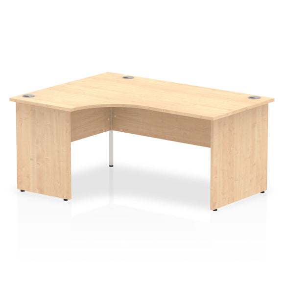 Impulse 1600mm Left Crescent Desk Maple Top Panel End Leg