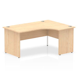 Impulse 1600mm Right Crescent Desk Maple Top Panel End Leg