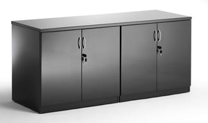 High Gloss 1600mm Credenza Twin Cupboard Black