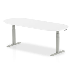 Impulse 1800mm Boardroom Table White Top Silver Height Adjustable Leg