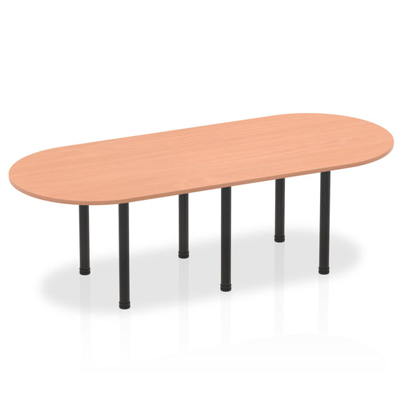 Impulse 2400mm Boardroom Table Beech Top Black Post Leg