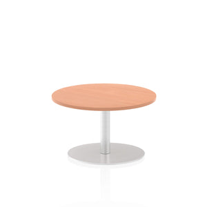 Italia 600mm Poseur Round Table Beech Top 475mm High Leg