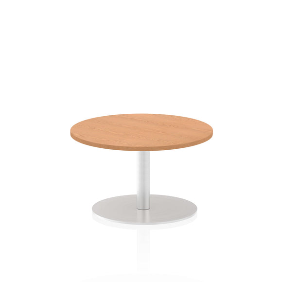 Italia 600mm Poseur Round Table Oak Top 475mm High Leg