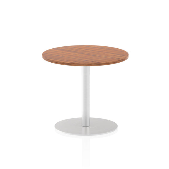 Italia 600mm Poseur Round Table Walnut Top 725mm High Leg