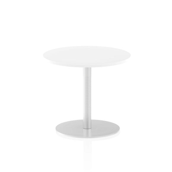 Italia 600mm Poseur Round Table White Top 725mm High Leg