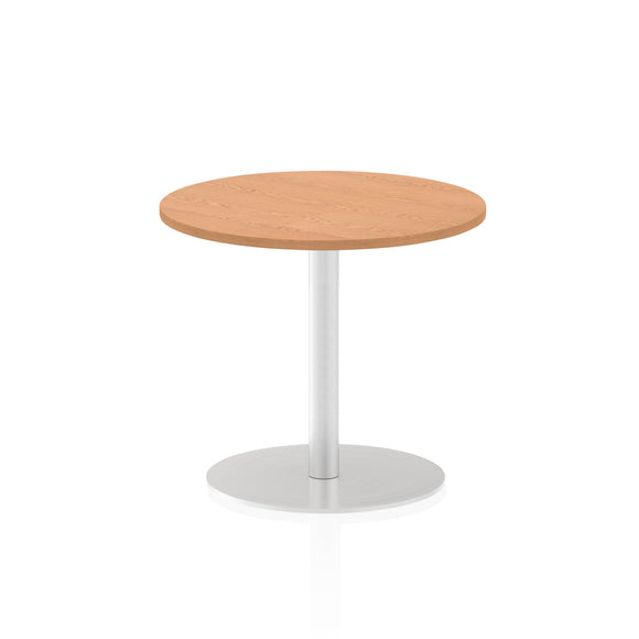 Italia 600mm Poseur Round Table Oak Top 725mm High Leg