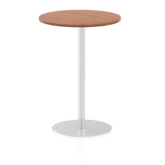 Italia 600mm Poseur Round Table Walnut Top 1145mm High Leg