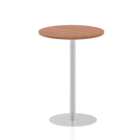 Italia 800mm Poseur Round Table Walnut Top 1145mm High Leg