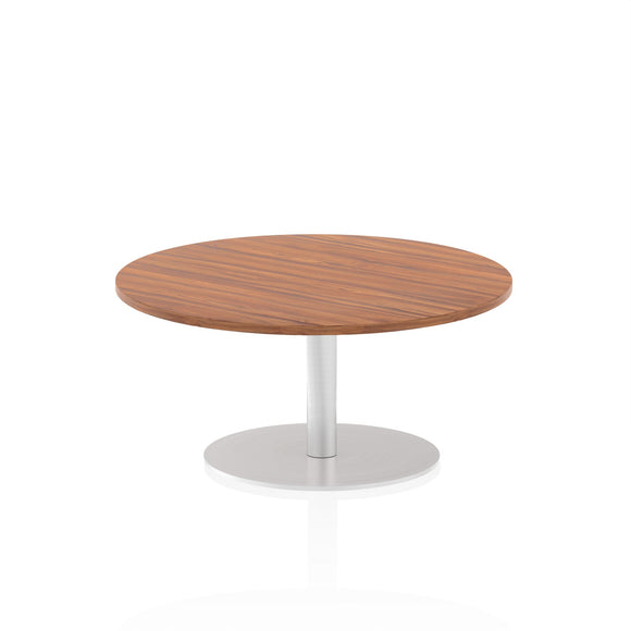 Italia 1000mm Poseur Round Table Walnut Top 475mm High Leg