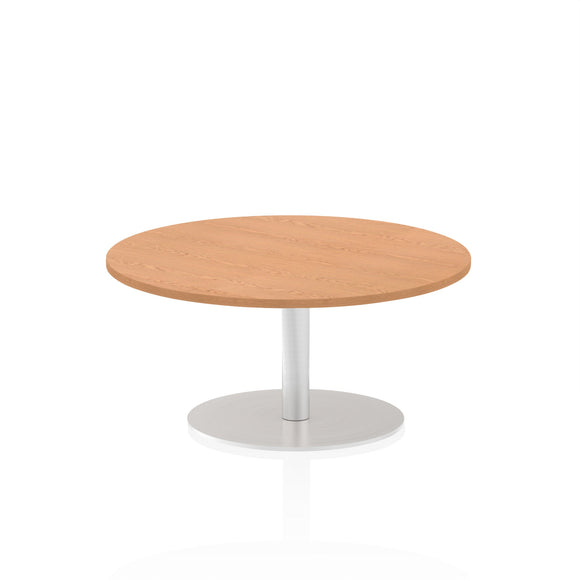 Italia 1000mm Poseur Round Table Oak Top 475mm High Leg